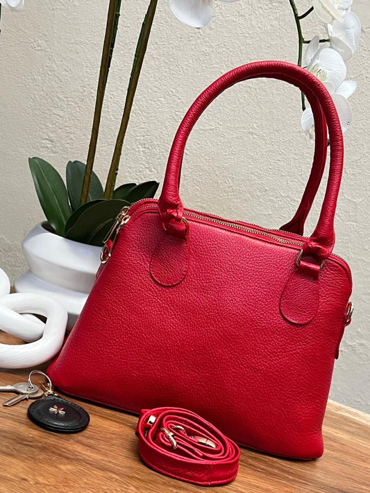 BOLSO 100% PIEL FINLANDIA ROJO