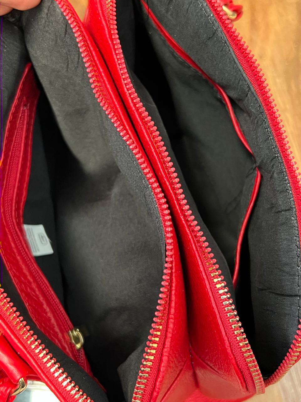 BOLSO 100% PIEL FINLANDIA ROJO