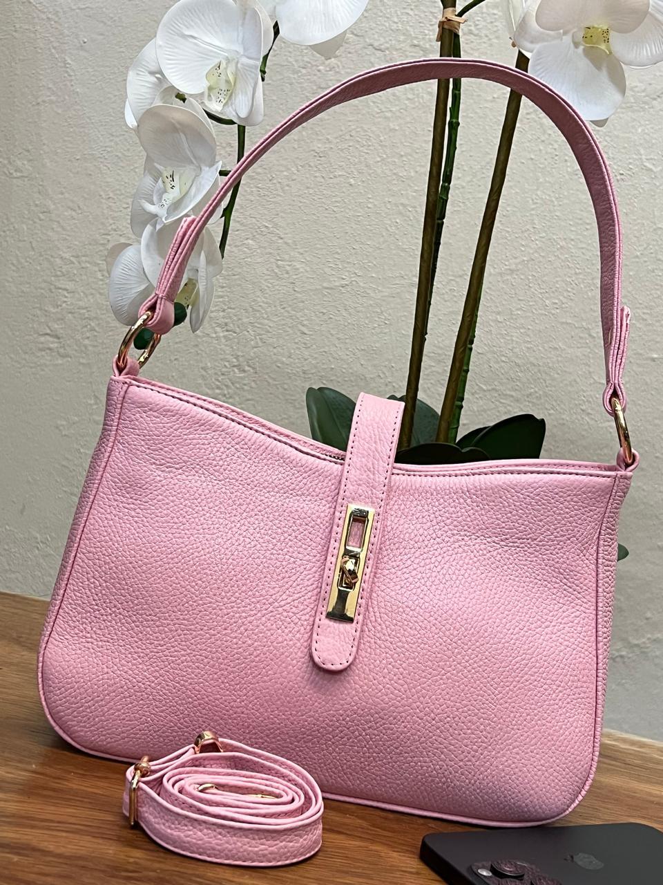 BOLSO 100% PIEL GRECIA ROSA PALIDO