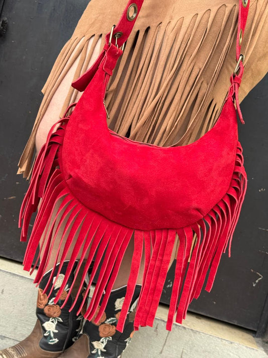 BOLSO BOHO CHIC BARBAS ROJO