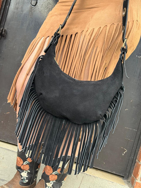 BOLSO BOHO CHIC BARBAS NEGRO