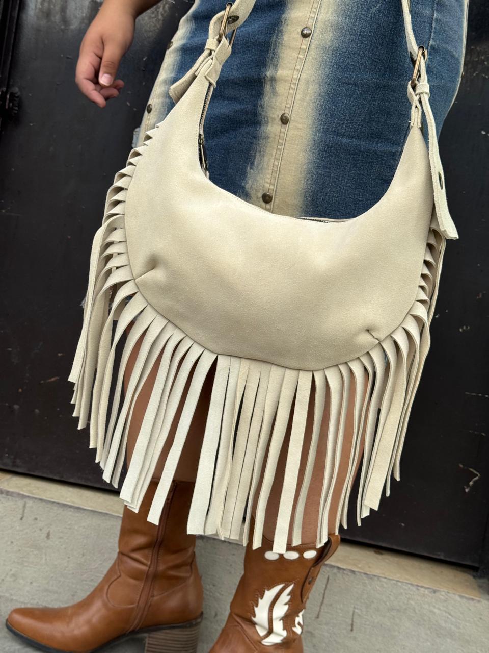BOLSO BOHO CHIC BARBAS BEIGE