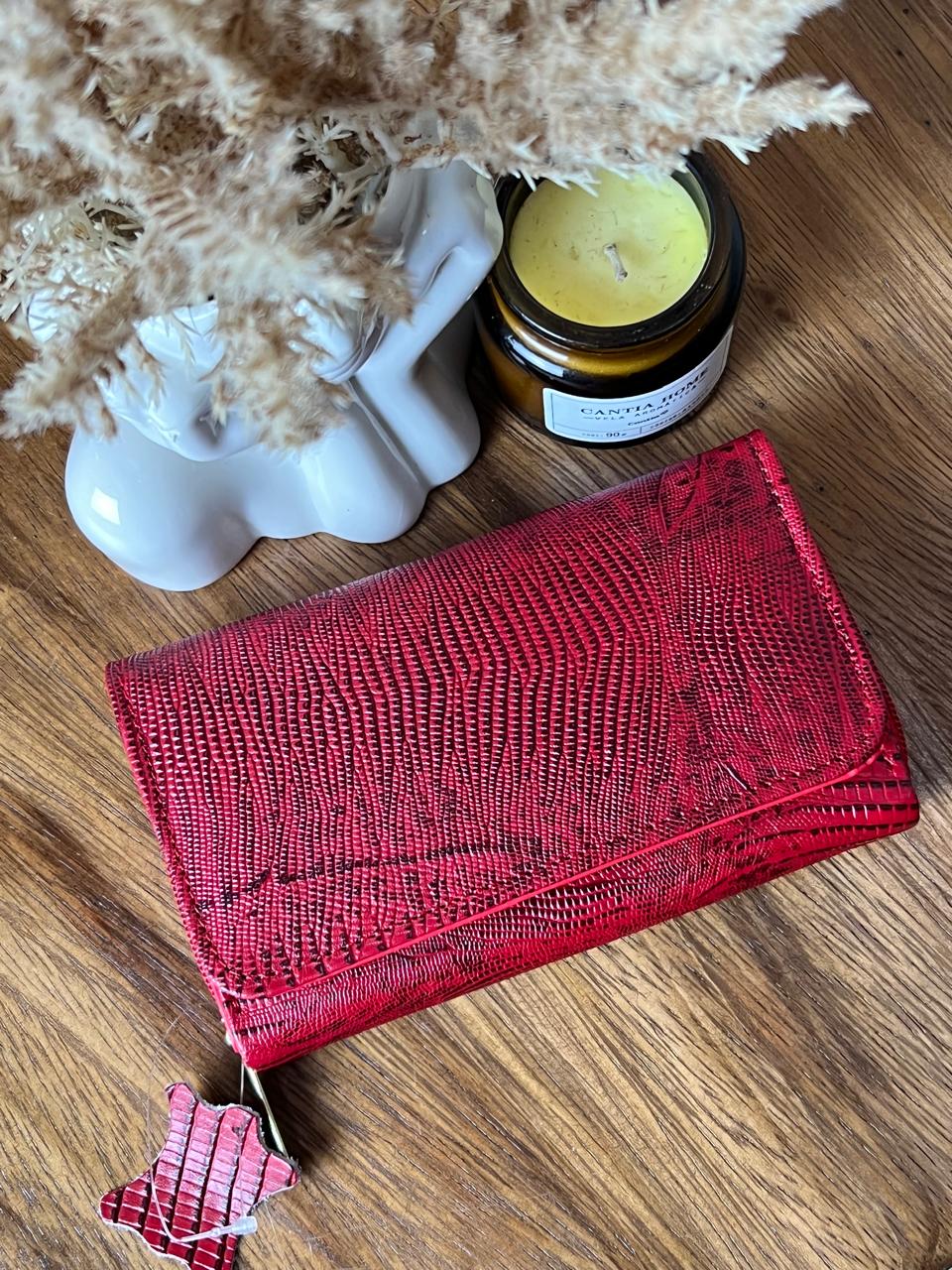 CARTERA PORTUGAL 100% PIEL ROJO LIZAR