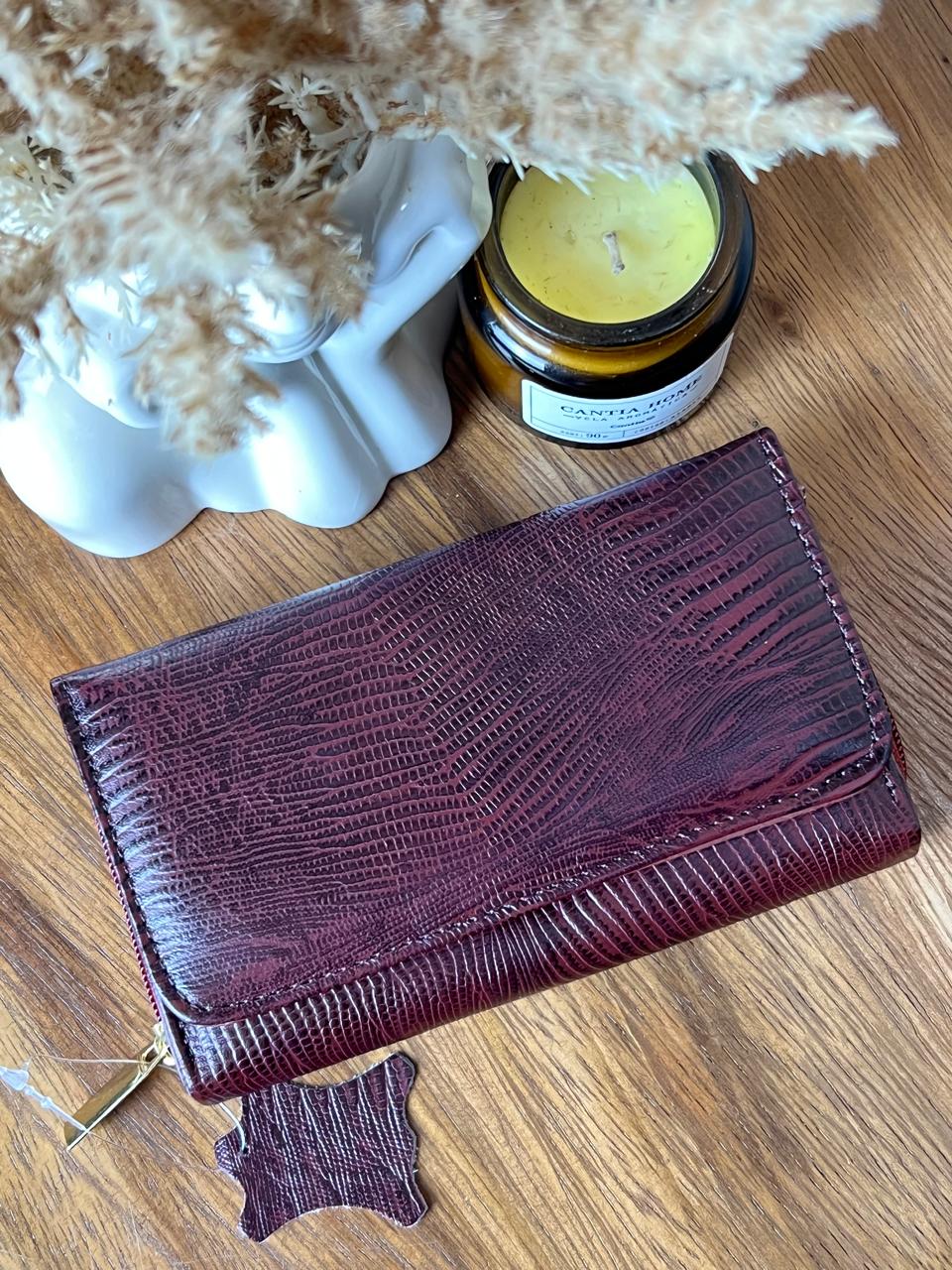 CARTERA PORTUGAL 100% PIEL VINO LIZAR