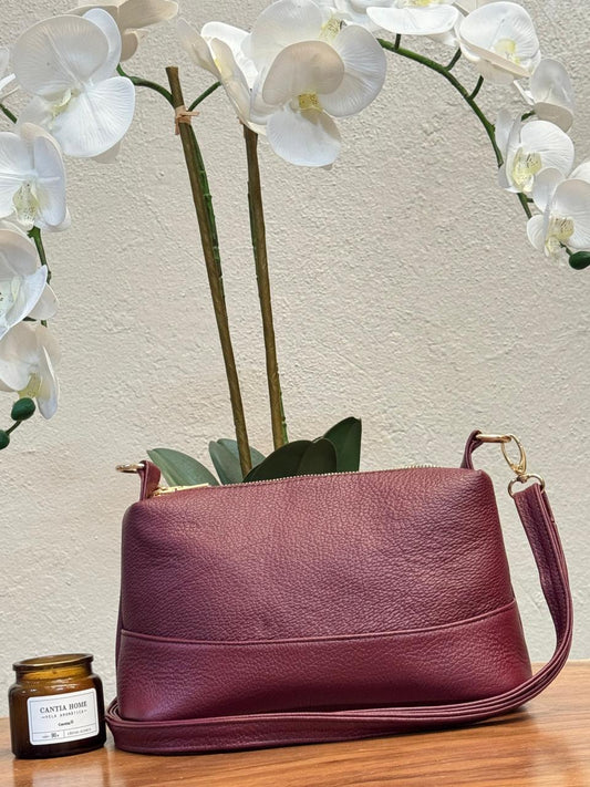 BOLSO 100% PIEL ARABIA VINO