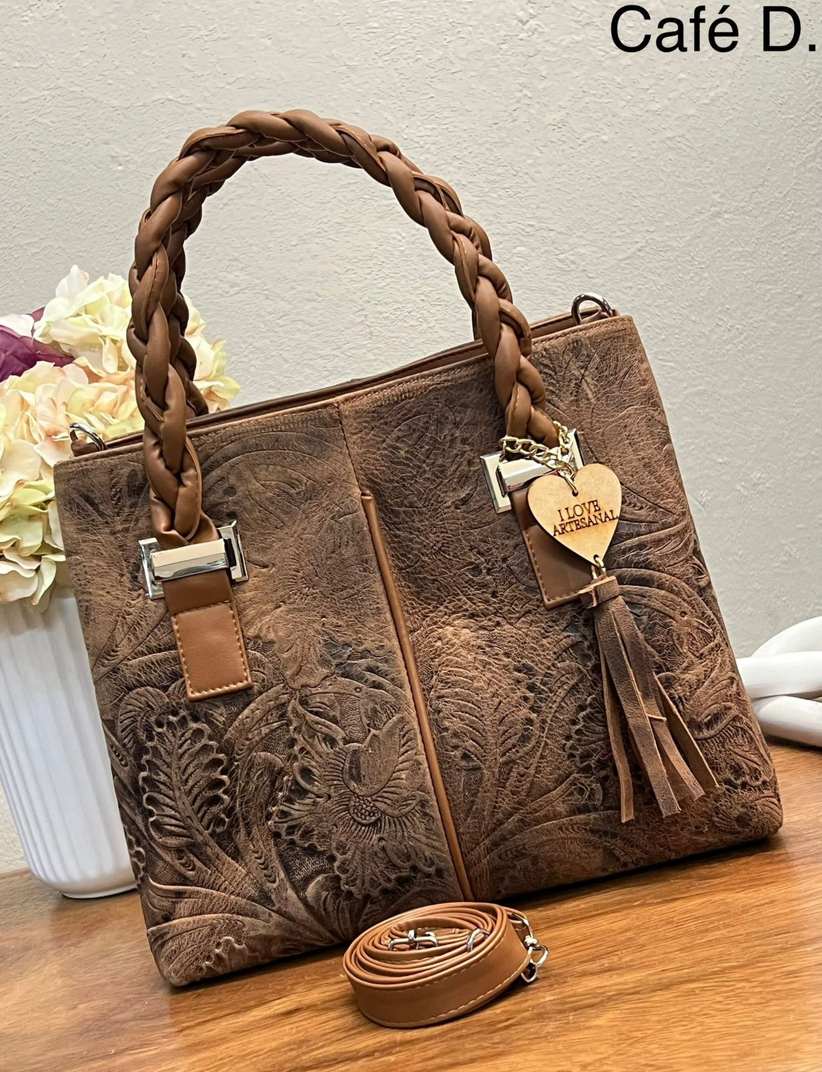 BOLSA ELIZABETH PIEL GRASO CAFE AVEJENTADO