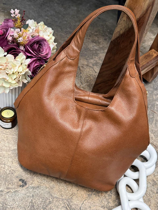 BOLSO 100% PIEL ESCOCIA MIEL/EFECTO