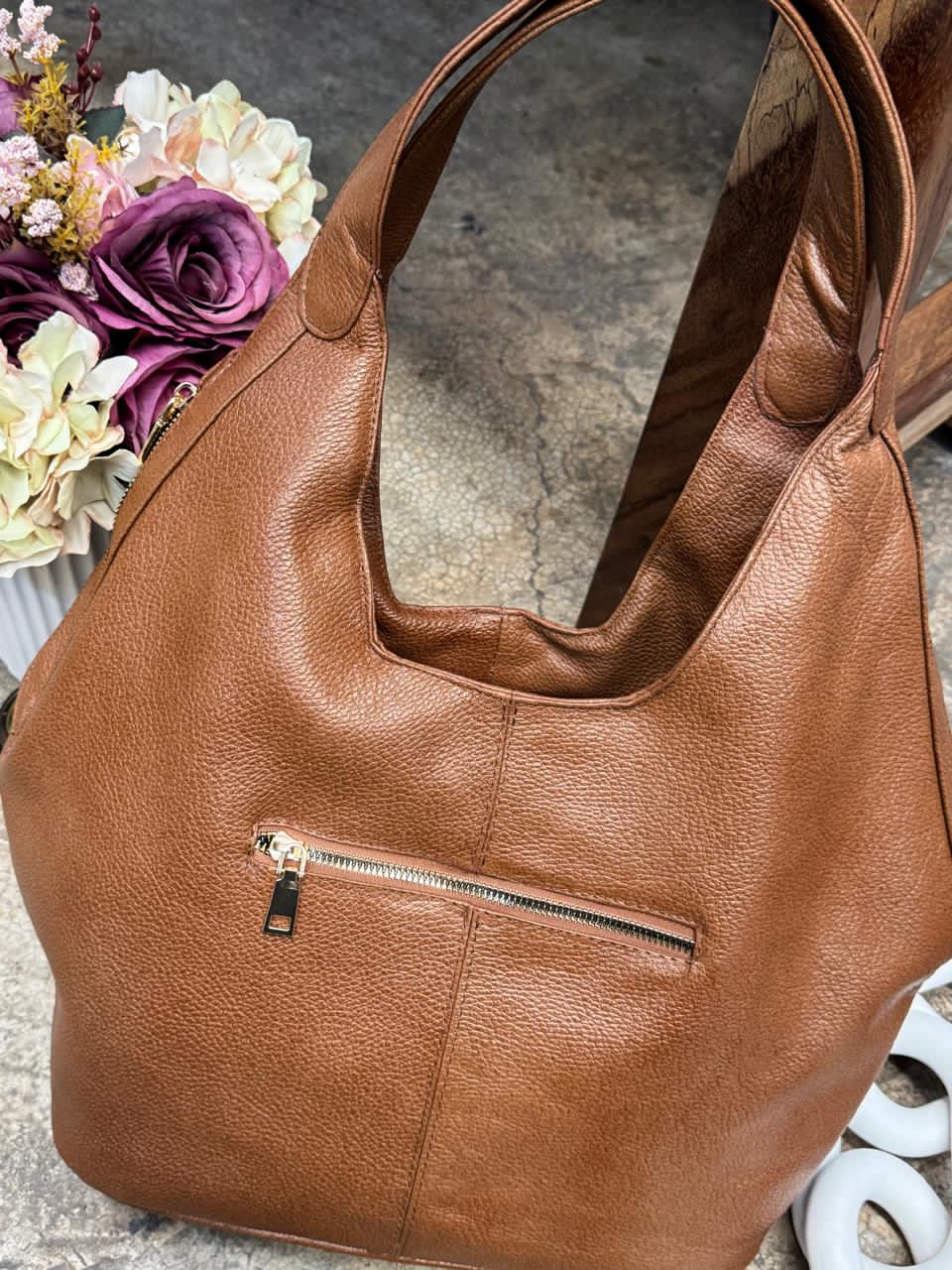 BOLSO 100% PIEL ESCOCIA MIEL/EFECTO