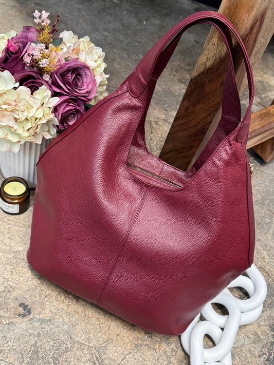 BOLSO 100% PIEL ESCOCIA VINO