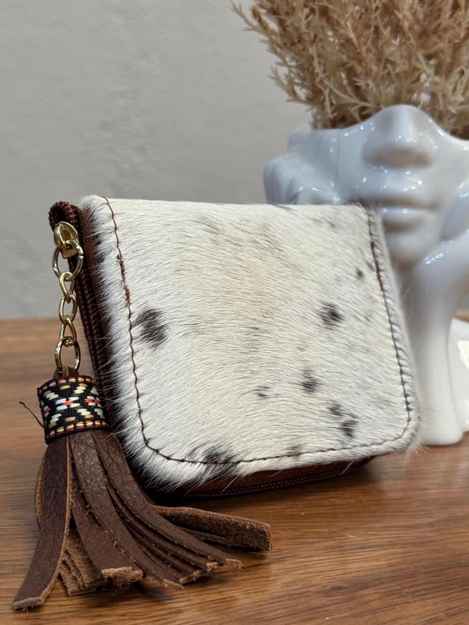 MONEDERO PELO TONOS CAMEL/BEIGE