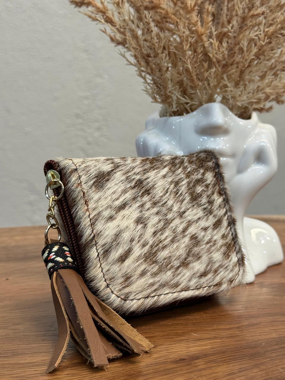 MONEDERO PELO TONOS CAMEL/BEIGE