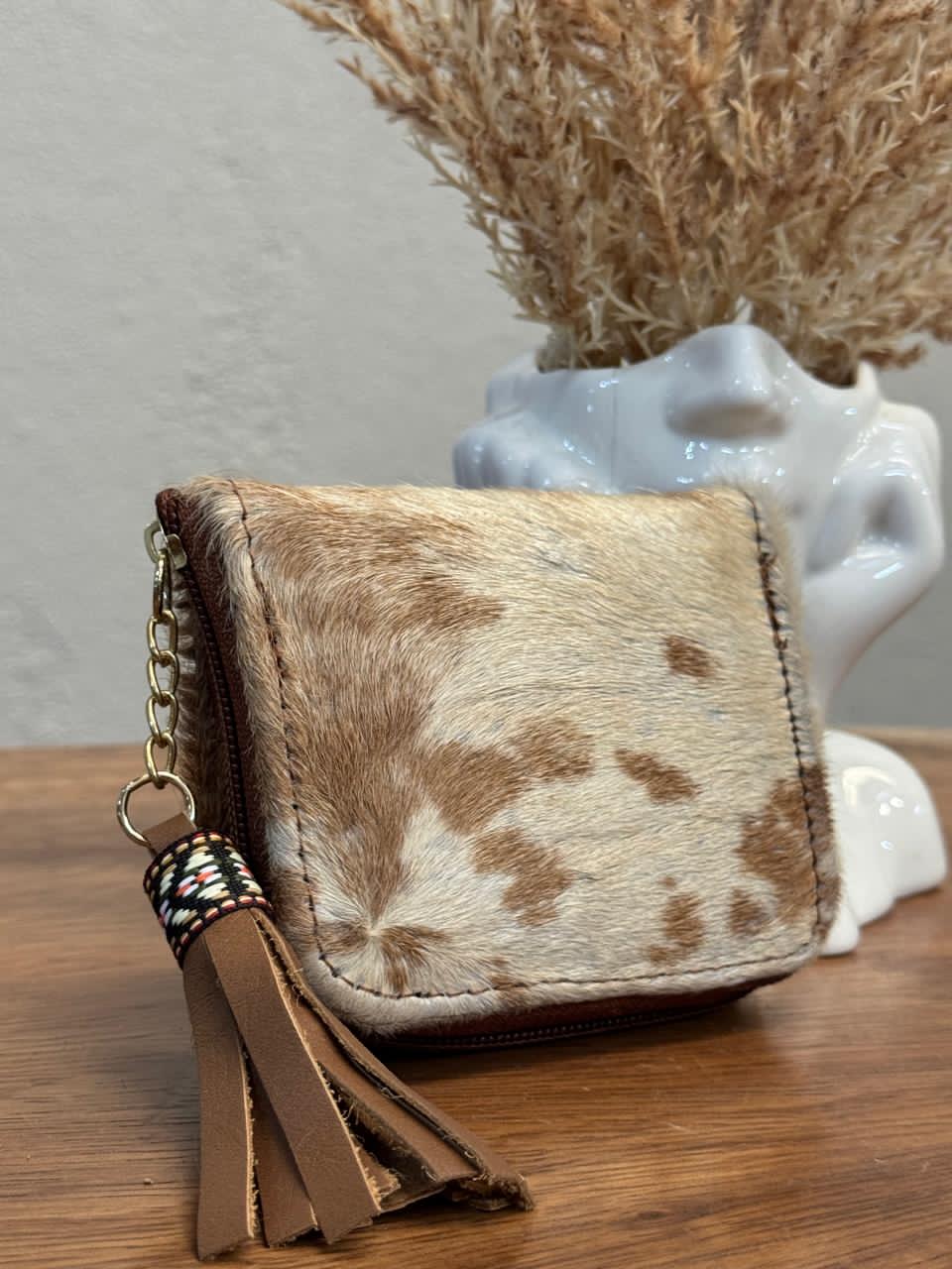 MONEDERO PELO TONOS CAMEL/BEIGE