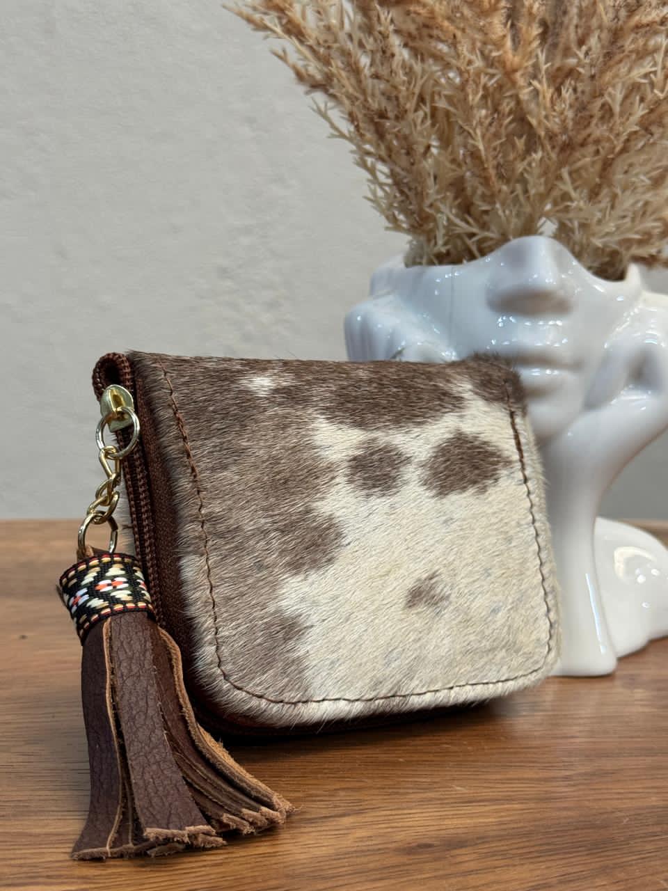 MONEDERO PELO TONOS CAMEL/BEIGE