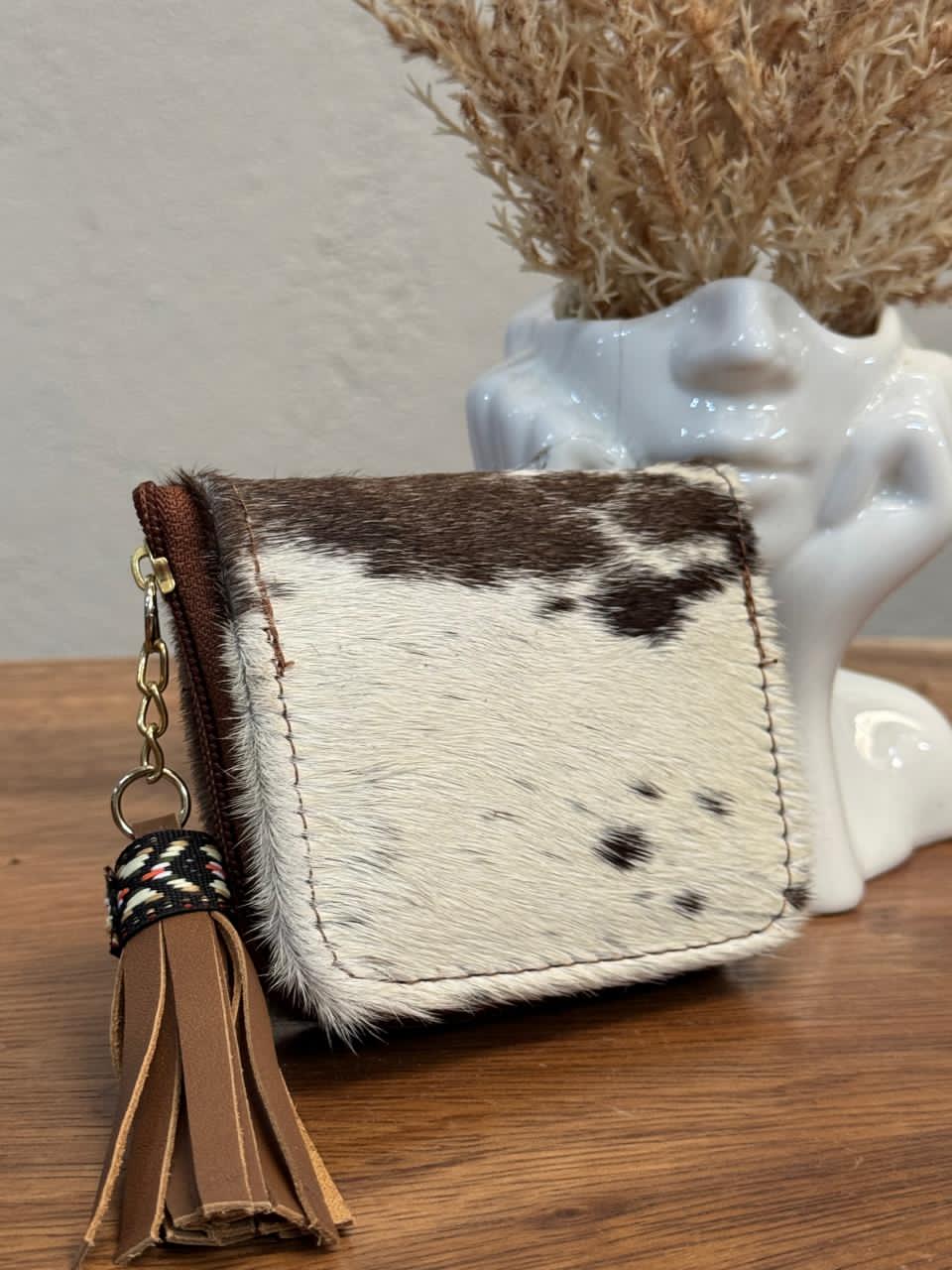 MONEDERO PELO TONOS CAMEL/BEIGE
