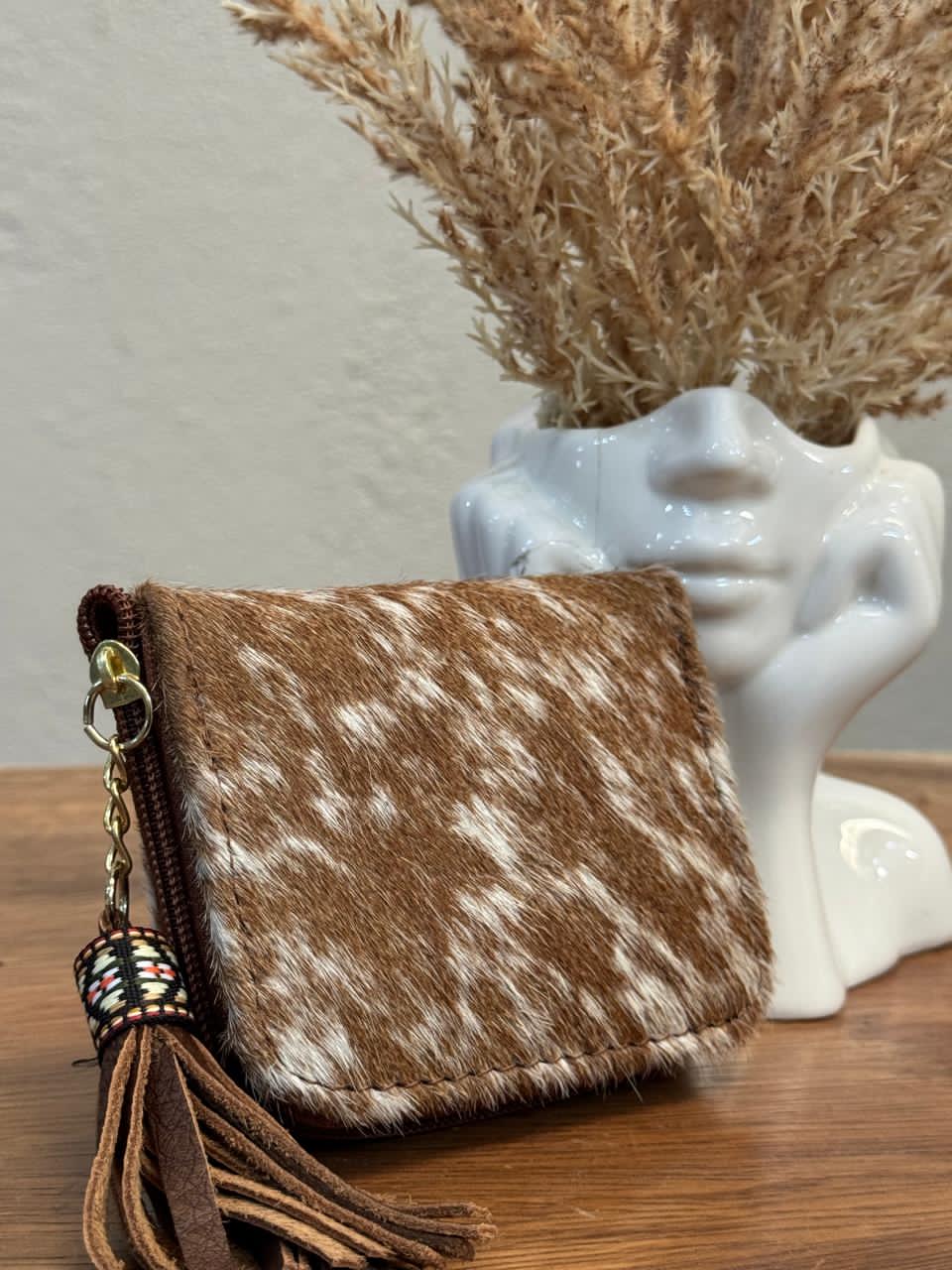 MONEDERO PELO TONOS CAMEL/BEIGE