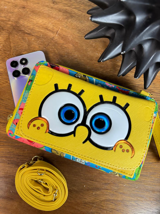 PORTACELULAR PERSONAJES BOB ESPONJA AMARILLO/AZUL