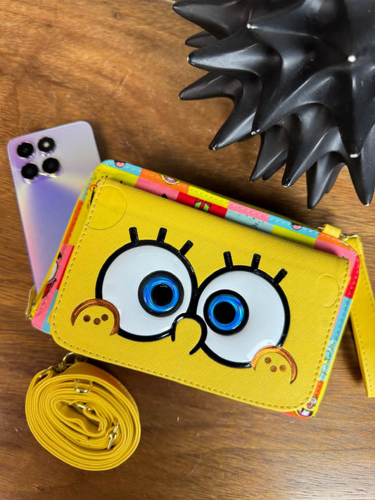 PORTACELULAR PERSONAJES BOB ESPONJA AMARILLO/CUADROS
