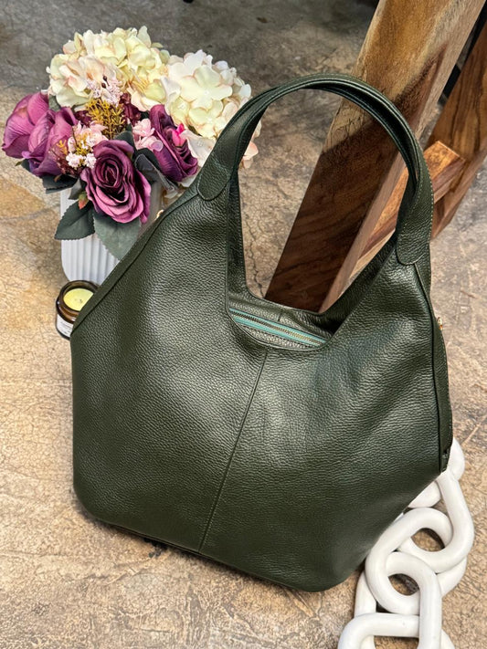 BOLSO 100% PIEL ESCOCIA VERDE MILITAR