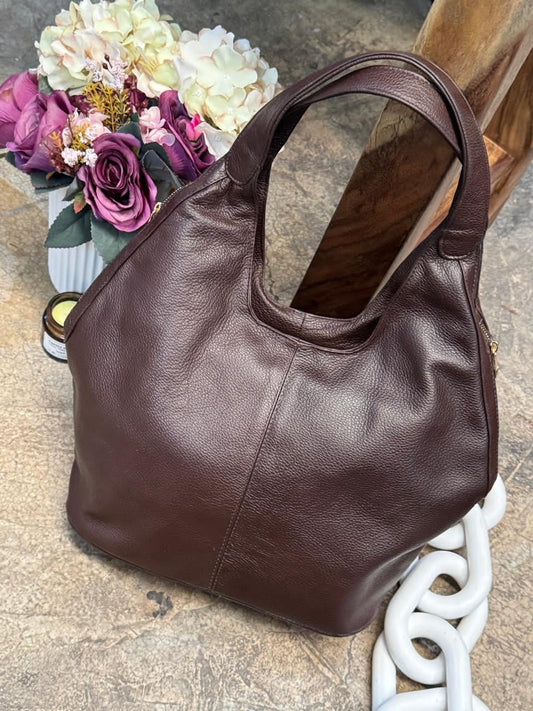 BOLSO 100% PIEL ESCOCIA CAFE