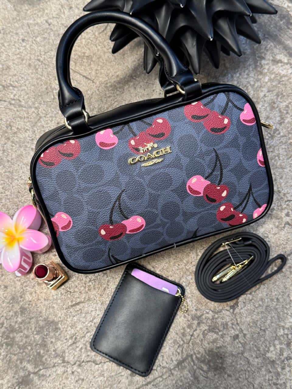 BOLSO MALETITA COACH AZUL MARINO CEREZAS