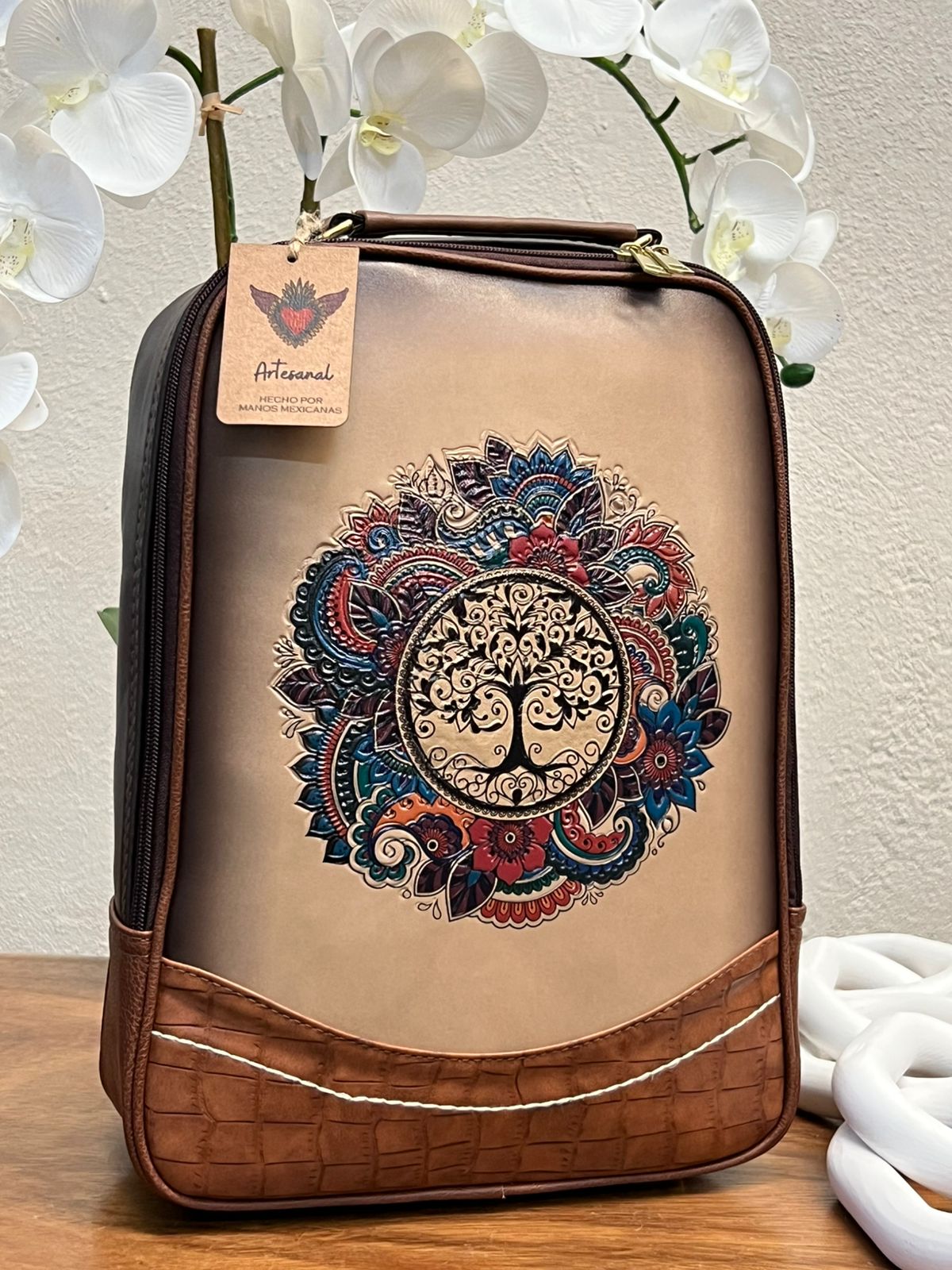 DB MOCHILA VENECIA ARBOL DE LA VIDA CAPUCHINO-CAMEL