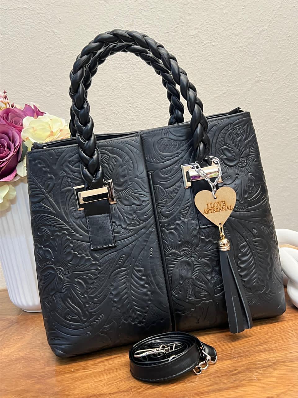BOLSA ELIZABETH PIEL GRASO NEGRO