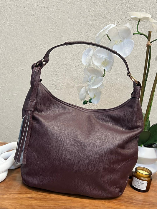 BOLSO 100% PIEL MONACO VINO