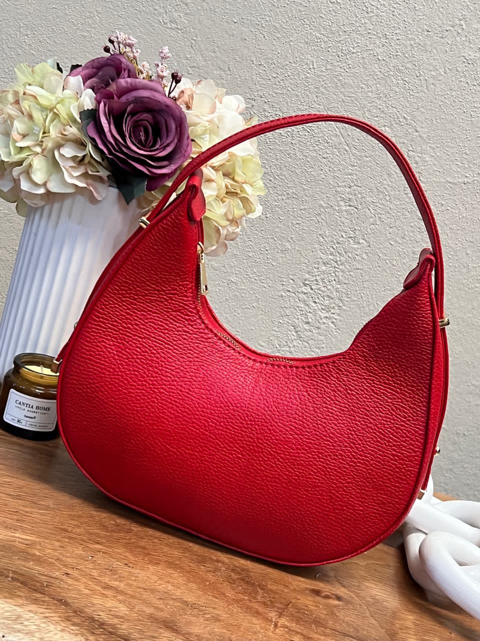 BOLSO 100% PIEL MARSELLA ROJO
