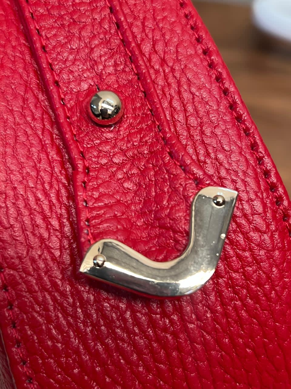 BOLSO 100% PIEL MARSELLA CROCO ROJO