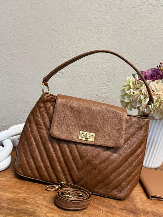 BOLSO 100% PIEL POLONIA MIEL