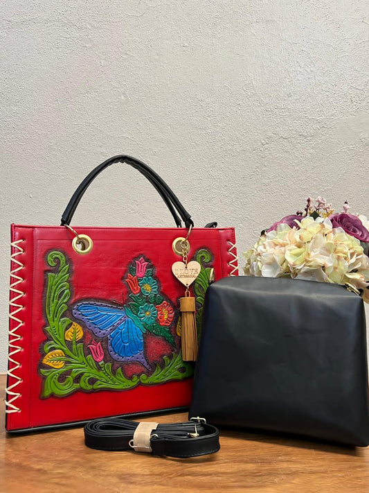COMBO NATALIA GRABADO COLOR MARIPOSA ROJO