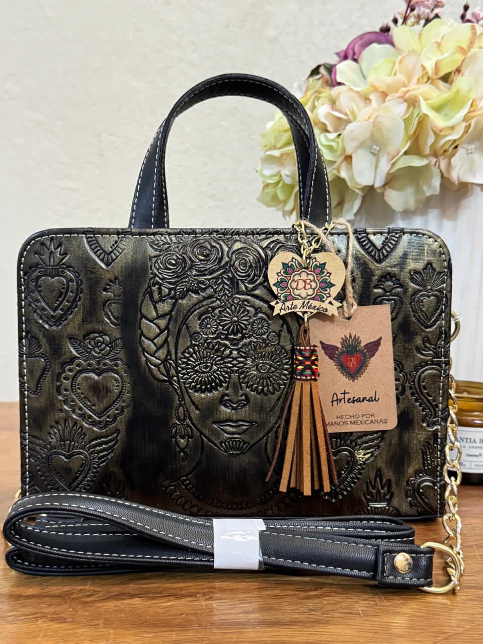 DB CROSSBODY FRIDA NEGRO-BRONCE