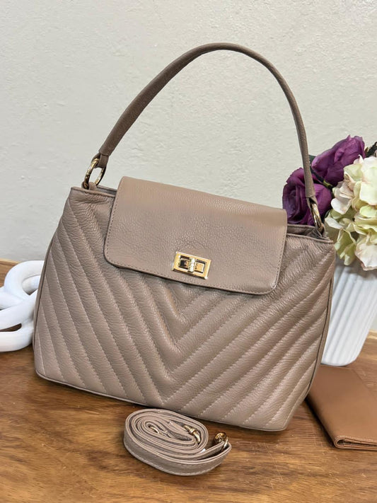 BOLSO 100% PIEL POLONIA BEIGE