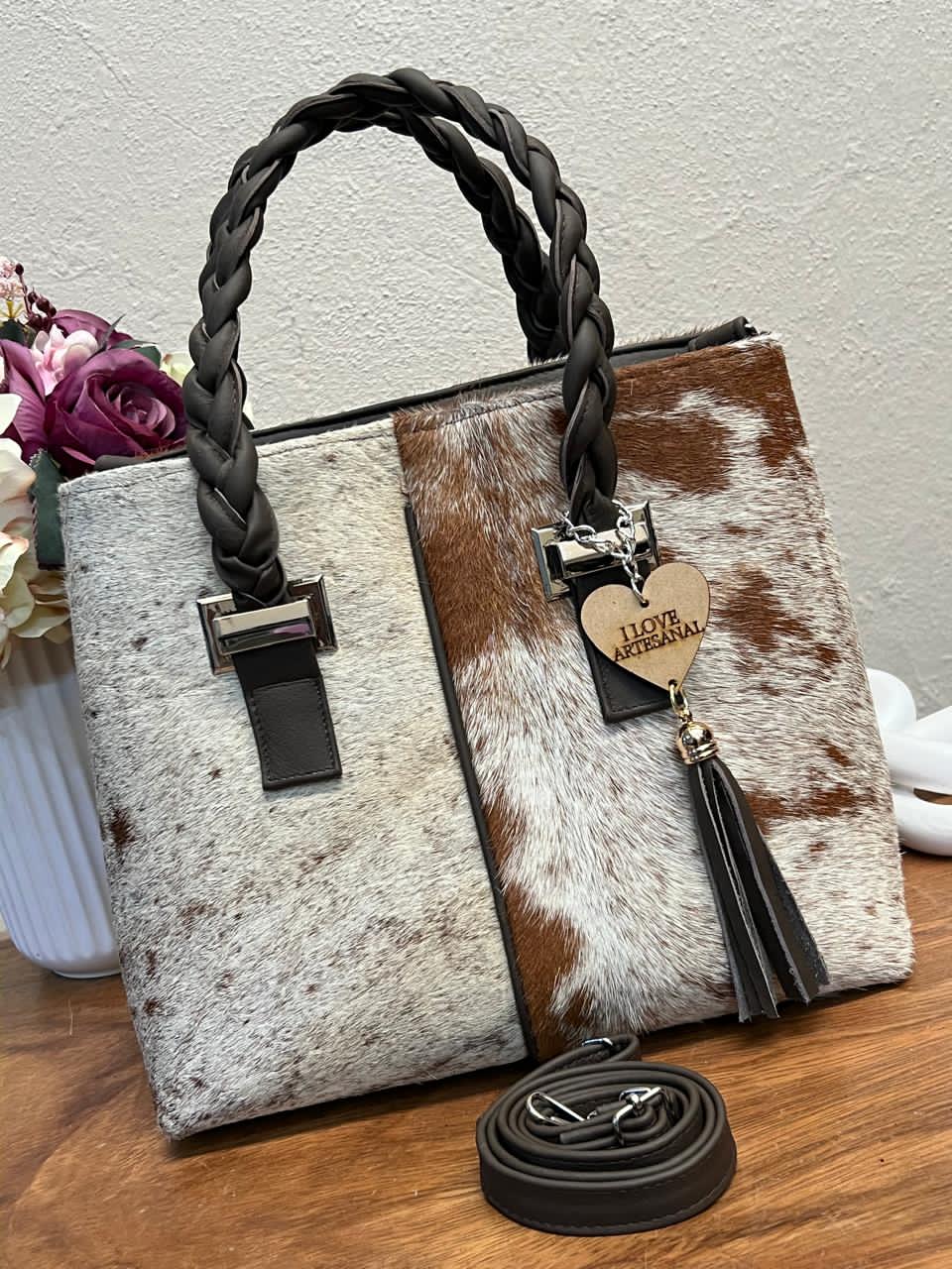 BOLSA ELIZABETH PELO VARIABLE ASAS CAFE