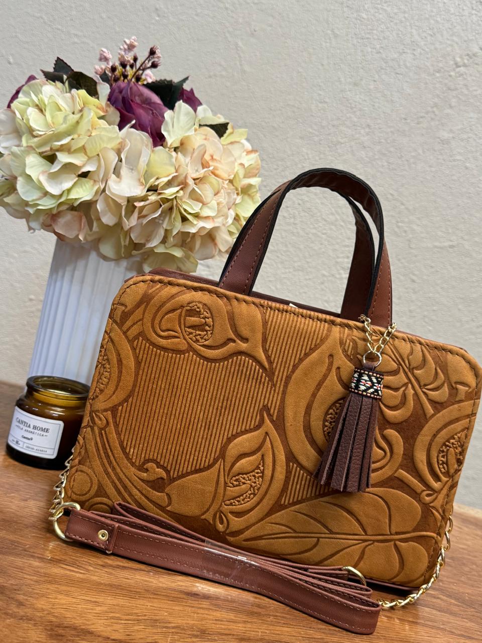 CROSSBODY DOBLE CARA ALCATRACES CAMEL