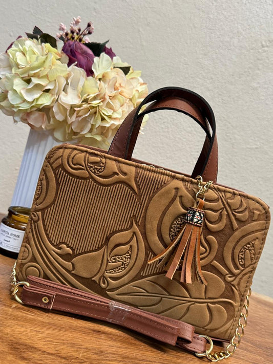 CROSSBODY DOBLE CARA ALCATRACES AVELLANA