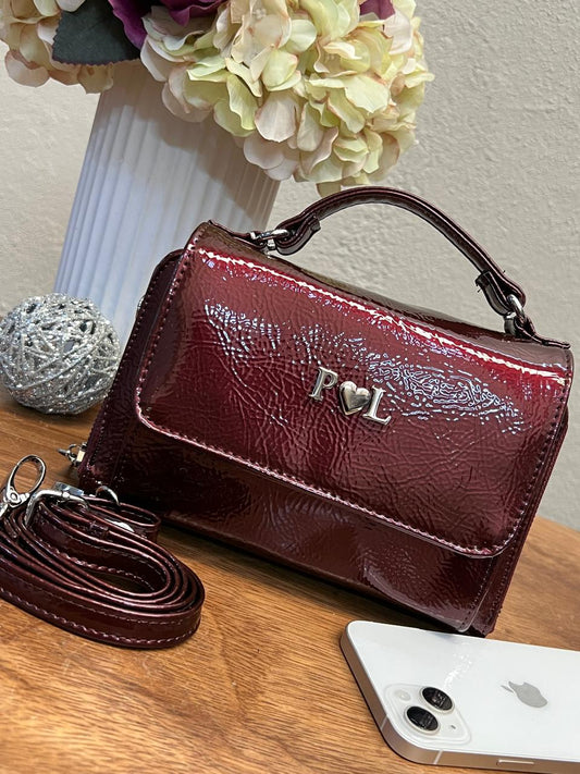 POCKET BAG NOVA VINO CHAROL ARRUGADO H/PLATA