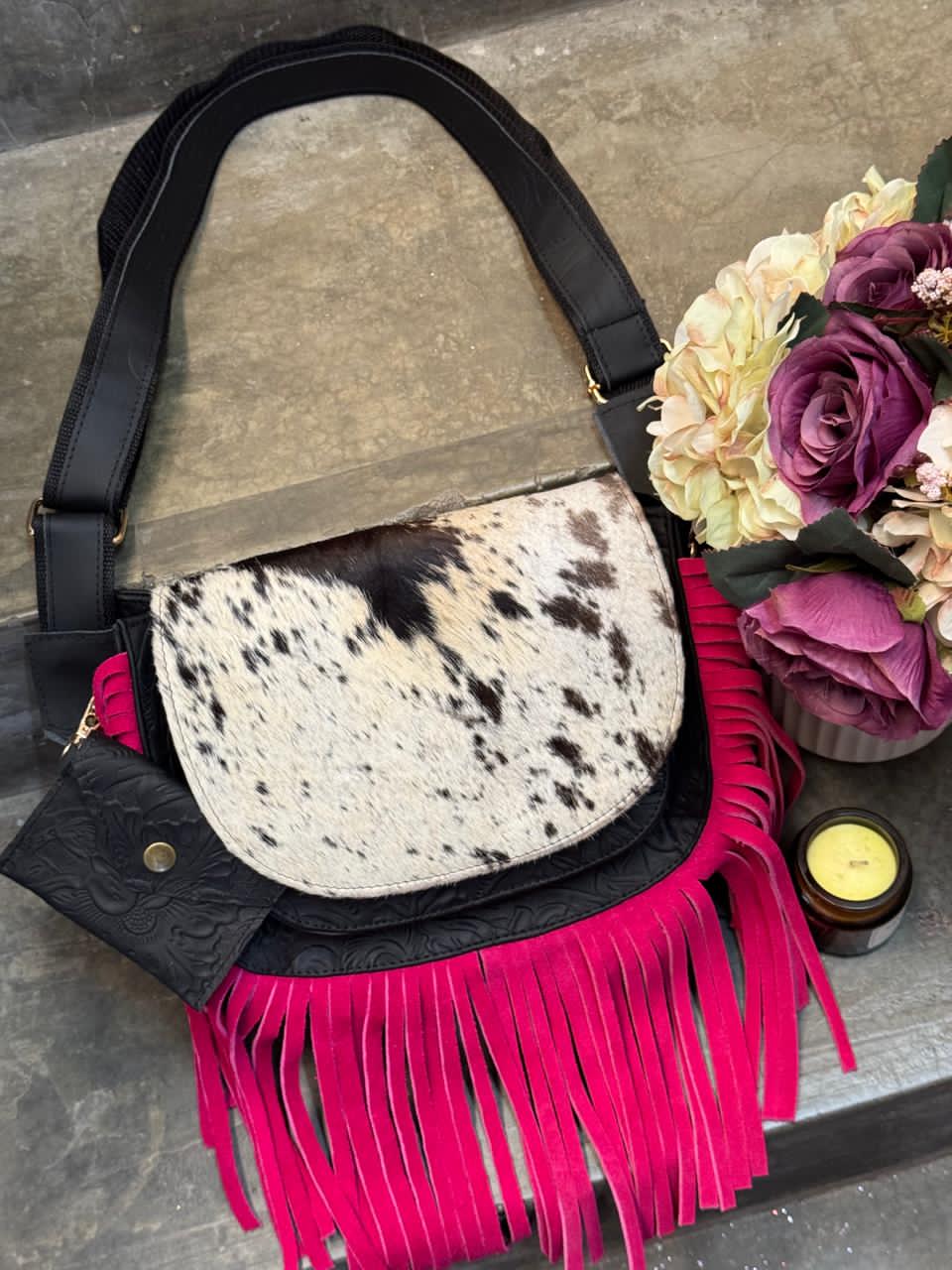 CROSSBODY MABEL PELO VARIABLE NEGRO-FIUSHA