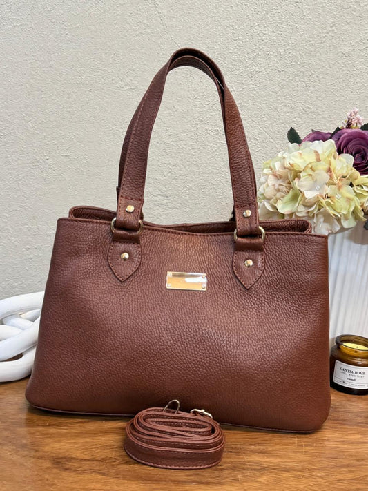 BOLSO 100% PIEL JORDANIA MARRON