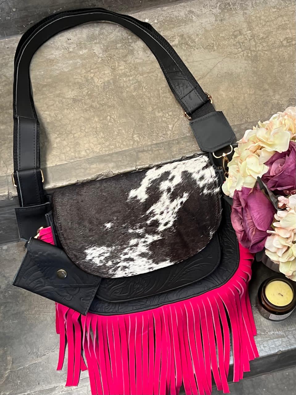 CROSSBODY MABEL PELO VARIABLE NEGRO-FIUSHA