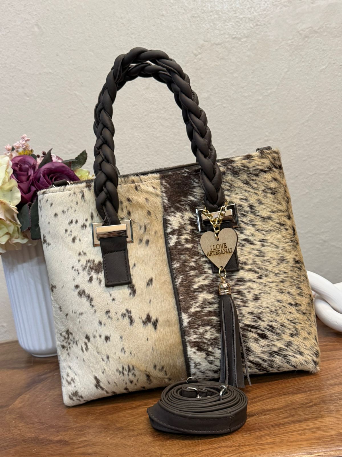 BOLSA ELIZABETH PELO VARIABLE ASAS CAFE