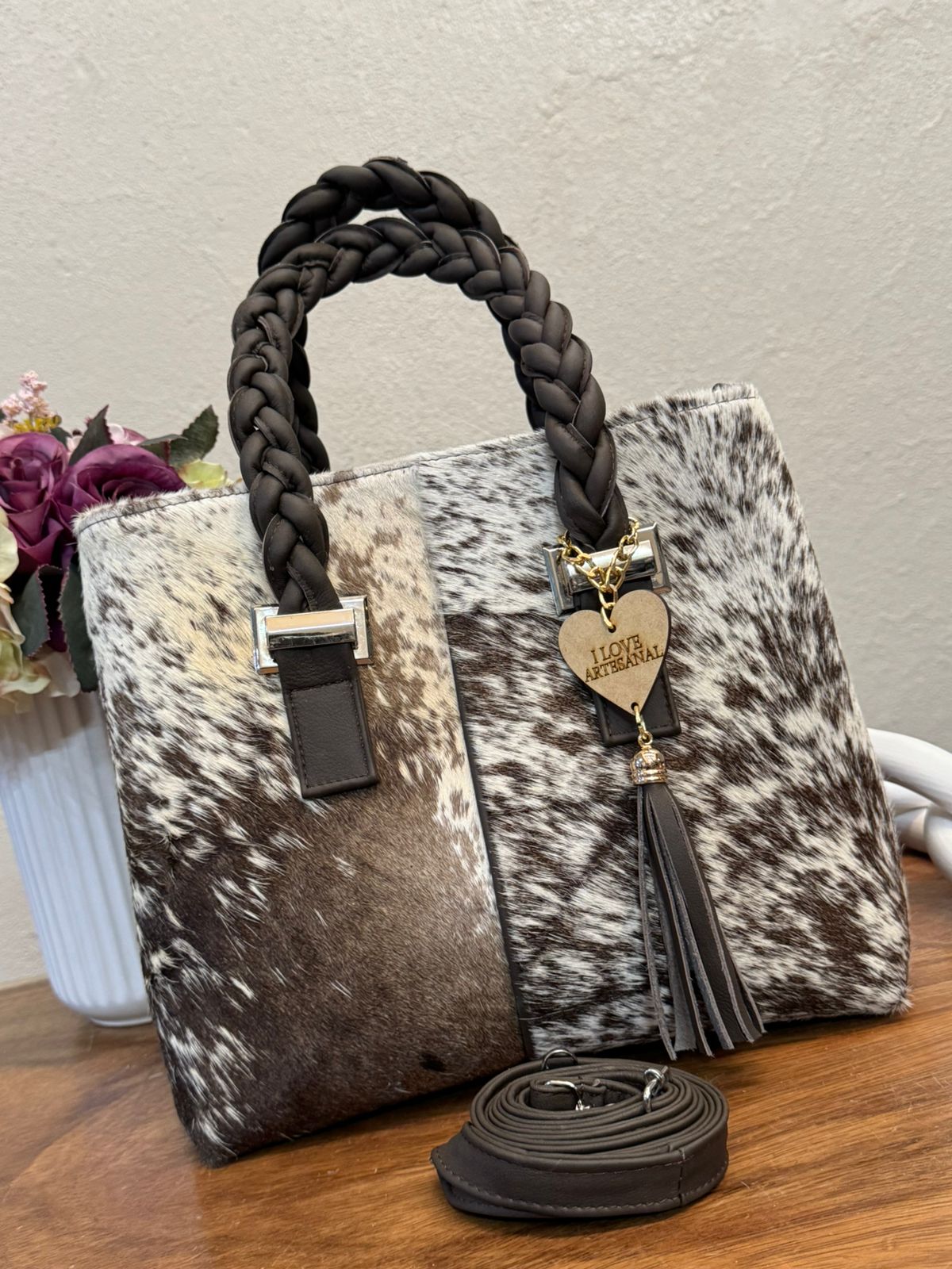BOLSA ELIZABETH PELO VARIABLE ASAS CAFE