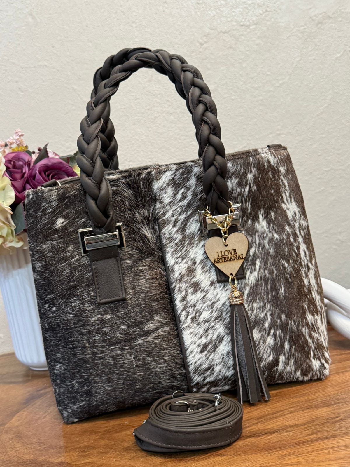 BOLSA ELIZABETH PELO VARIABLE ASAS CAFE
