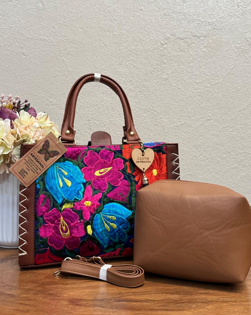 UB DUO ARTESANAL COMBO MED BORDADO FONDO CAFE
