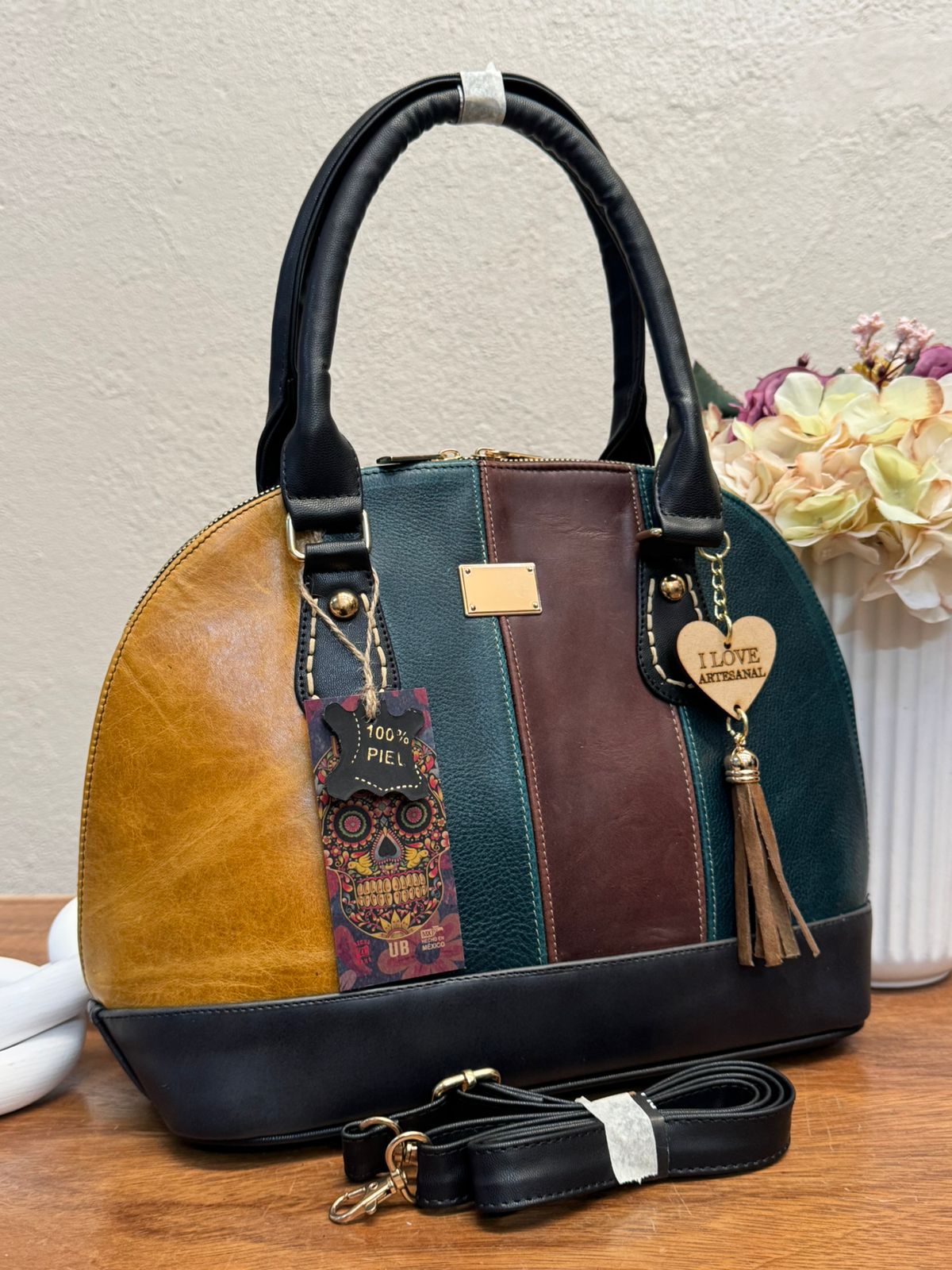 MOD ARTESANAL PACHITA 1 FRANJAS COLORES NEGRO