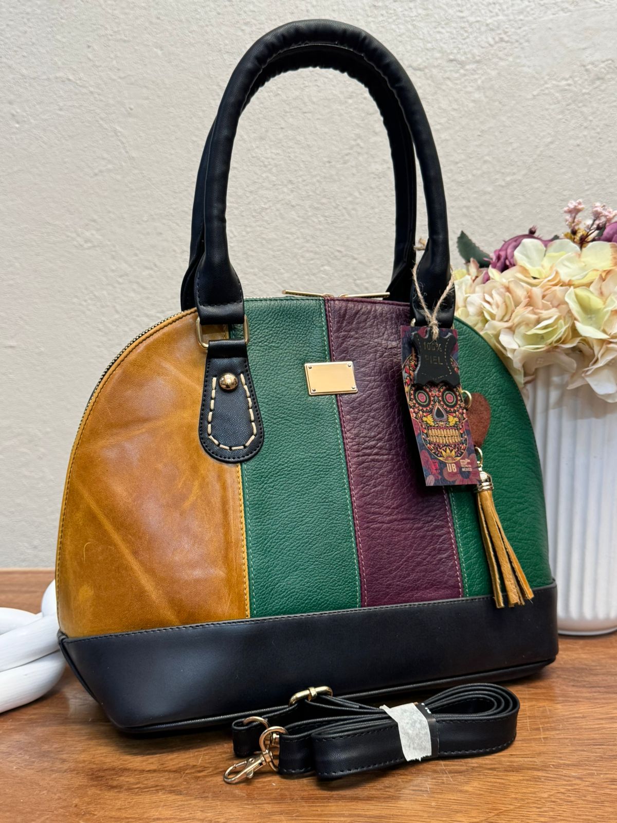 MOD ARTESANAL PACHITA 1 FRANJAS COLORES NEGRO