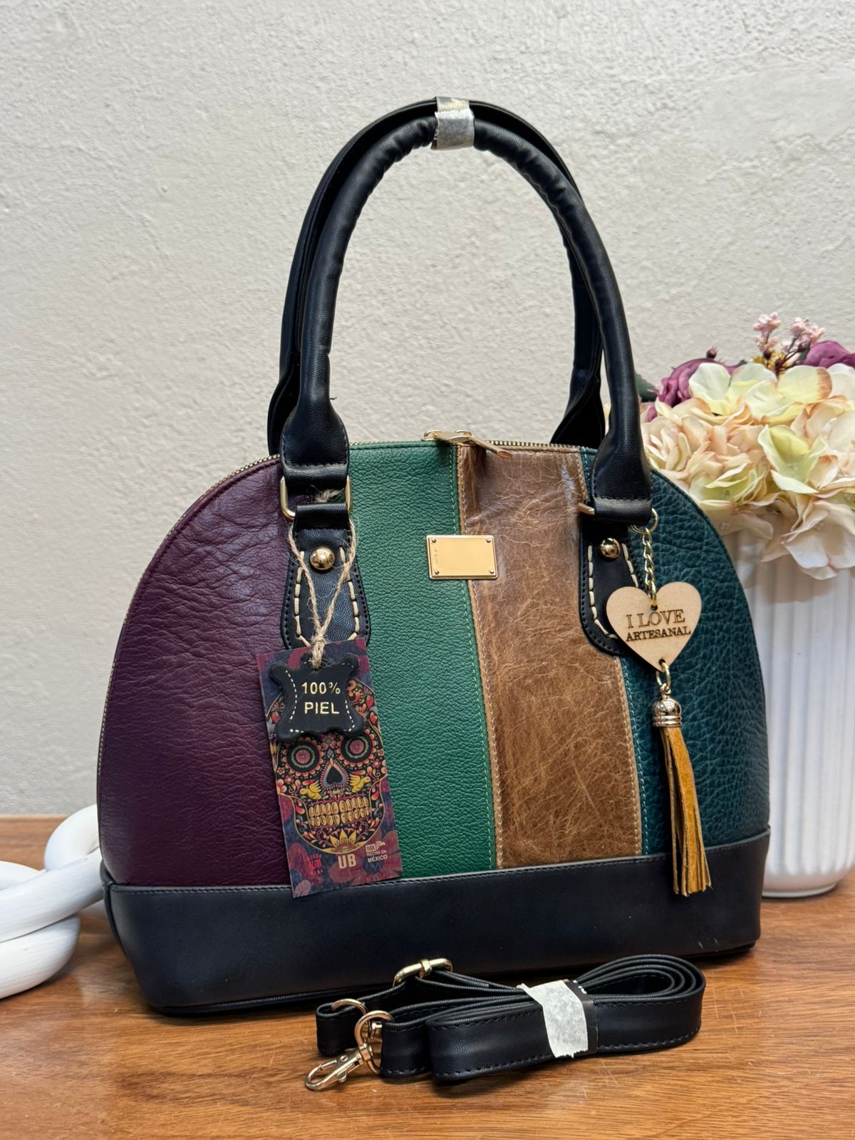 MOD ARTESANAL PACHITA 1 FRANJAS COLORES NEGRO