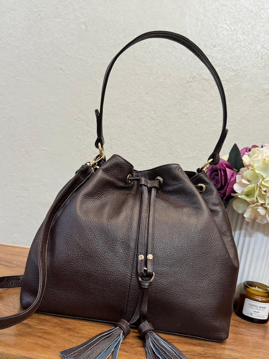 BOLSO 100% PIEL GINEBRA CAFE