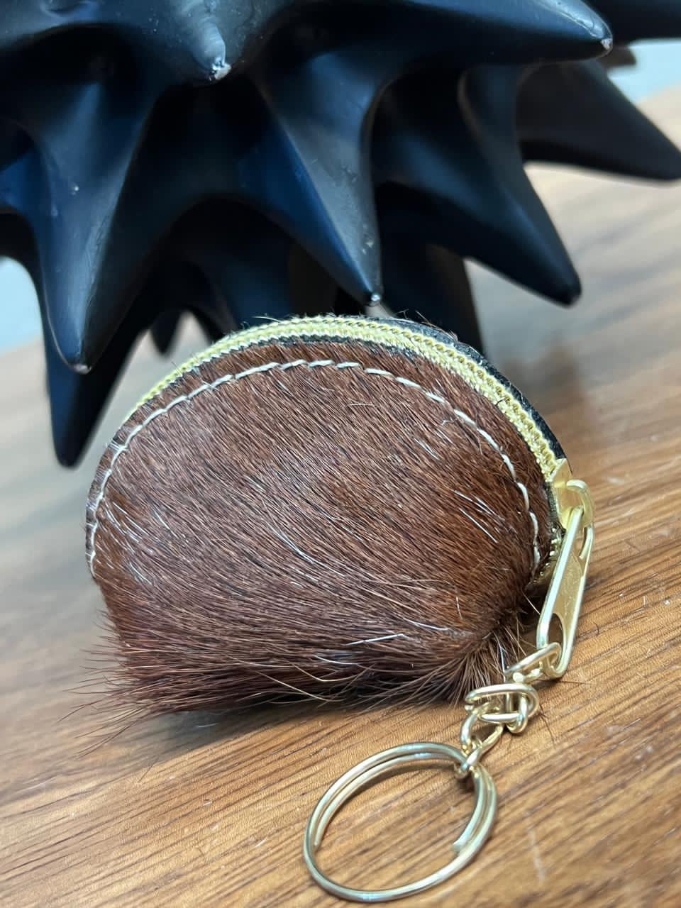 MINI MONEDERO PELO 1 CARA ESPALDA PIEL
