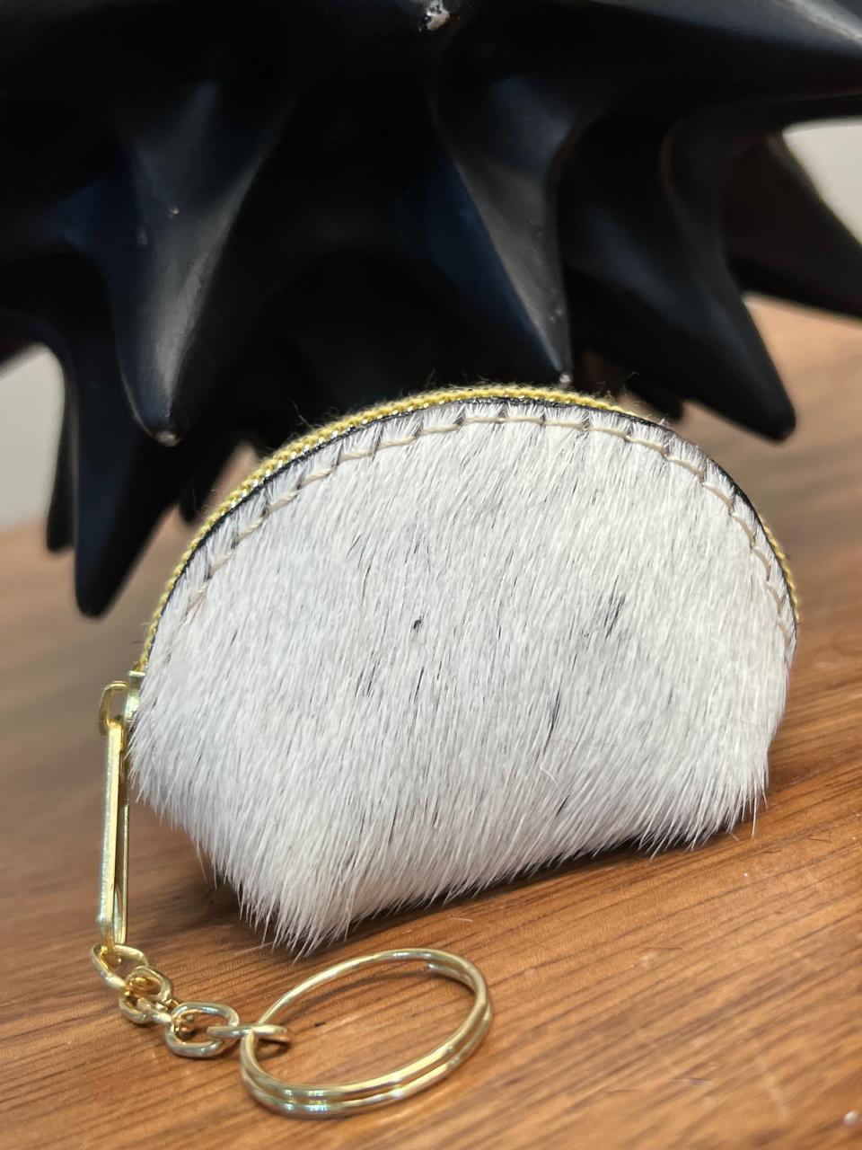 MINI MONEDERO PELO 1 CARA ESPALDA PIEL